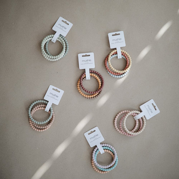 Beißring „Pearl“ Silikon - Rosa (3er Set) - NUA CONCEPT