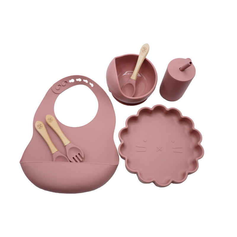 Baby Geschirr Set (7-teilig) - Rose