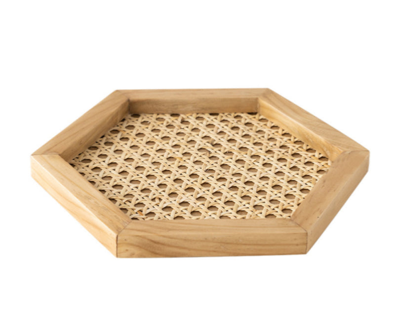 Holztablett Rattan Hexagon - Natur - NUA CONCEPT