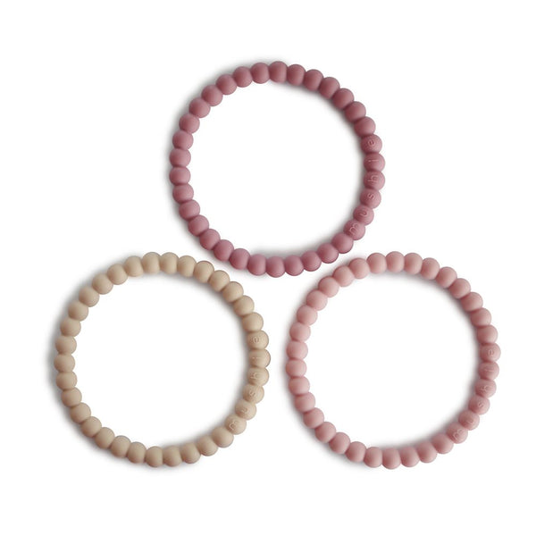 Beißring „Pearl“ Silikon - Rosa (3er Set) - NUA CONCEPT