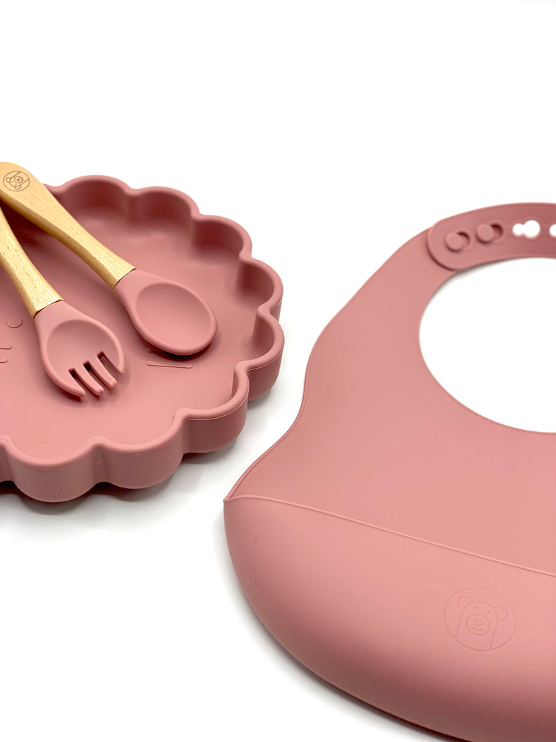 Baby Geschirr Set (7-teilig) - Rose